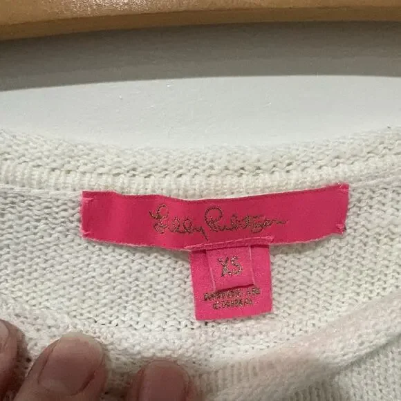 Lilly Pulitzer | Danette Sweater Resort White Coffee Beach Repeat Preppy XS - Picture 3 of 7